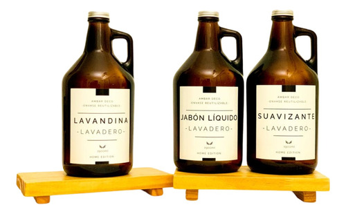 Set Botellón Growler Jabón Líquido/suavizante/lavandina 1,9l