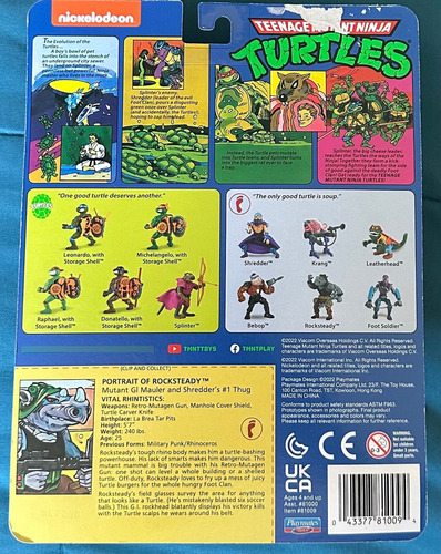 Tmnt Teenage Mutant Ninja Turtles Rocksteady/rocoso (Usado)
