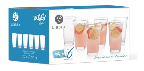 Set 6 Vasos Agua 295 Ml