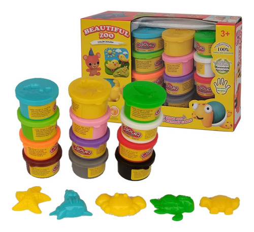 Kit Plastilina Colores Niños Caja Con Accesorios Fiestas 