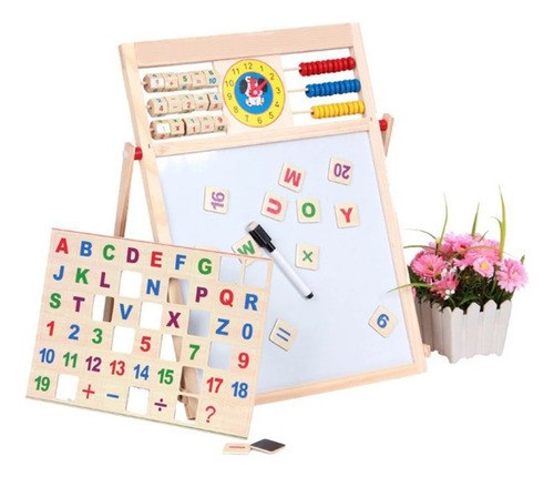Pizarra Magnetica Doble Para Niños Educativa Plumon Y Tiza