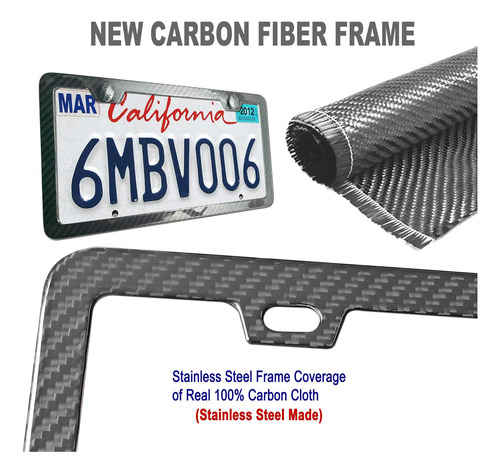 Marco De Matrícula Zxfoog Carbon Fiber Real Carbon Fiber