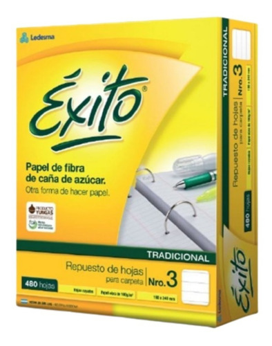 Repuesto De Hojas Exito Escolar X480 Tradicional 