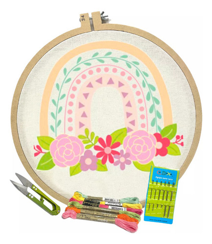 Kit Bordado Mexicano + Hilos + Aguja Ideal Principiante