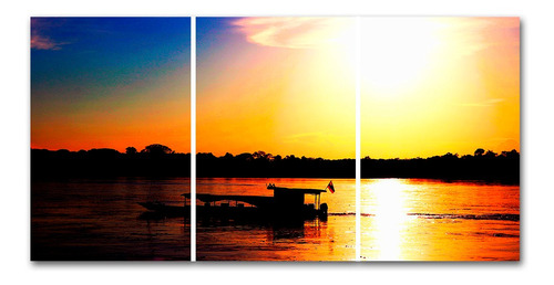 Cuadro Atardecer 60x120 Cm Entero, Triptico O Poliptico