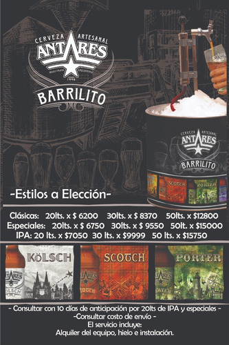Imagen 1 de 7 de Barrilito Cerveza Antares Zona Oeste - Sur - Norte - Caba