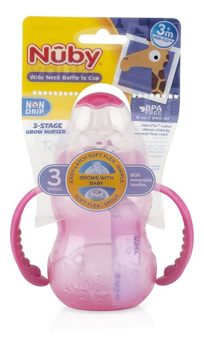 Nuby Non-drip De 3 Etapas De Cuello Ancho Biberón A La Taza,
