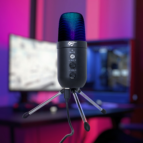 Micrófono Usb Gamer Havit Con Luces Rgb Gk51
