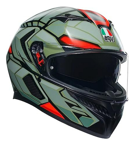Casco De Moto Agv K3 Decept Negro/verde Md