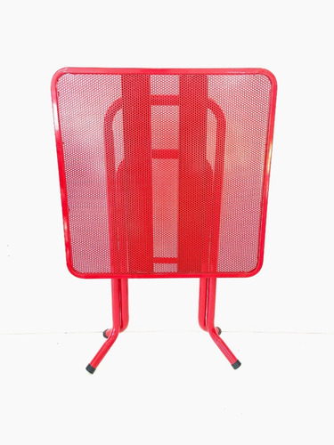 Imagen 4 de 7 de Mesa Plegable De Chapa Reforzada 63 X 63 Jardín Camping Bar
