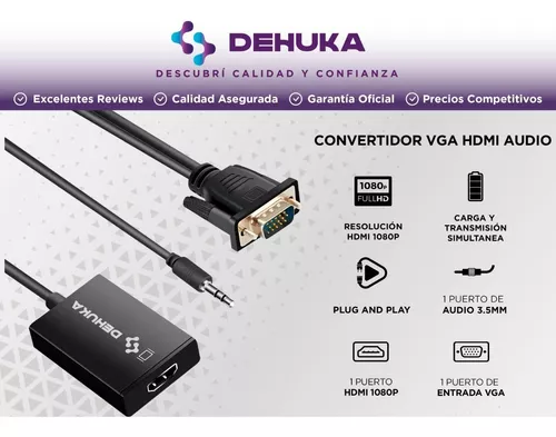 Conversor VGA a HDMI con Audio 