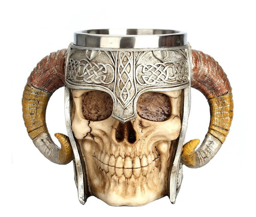 Taza De Acero Inoxidable De Calavera Vikingo /3gmarket