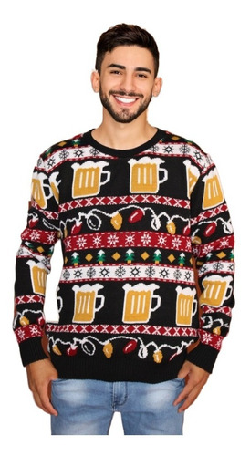 Sueter Navideño Ugly Sweater Tejido D Cerveza Unisex Navidad