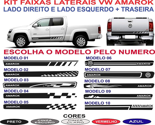 Faixas Amarok 4motion Lateral E Traseira  Acessorios Kit