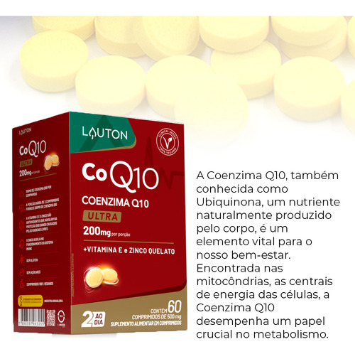 Coezima Q-10 Lauton Com Tocoferol/zinco Quelato 60 Comp.