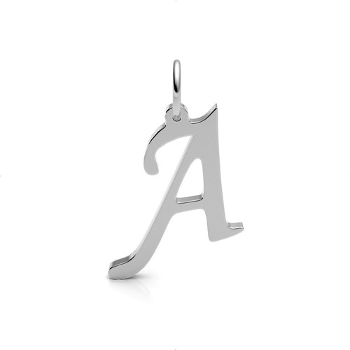 Imagen 1 de 10 de Dije Letras Iniciales Plata 925 Tipografia Chancery Agalea