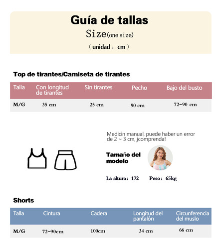 Conjunto De Pijama Verano Mujer Short Y Top De Tirantes