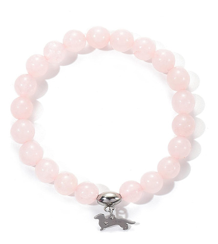 Hevont Dachshund Regalos Para Mujer Pulseras De Cuarzo Rosa 