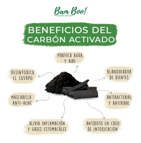 Imagen 2 de 6 de Carbón Activado 1 Kg. Bam Boo! Lifestyle