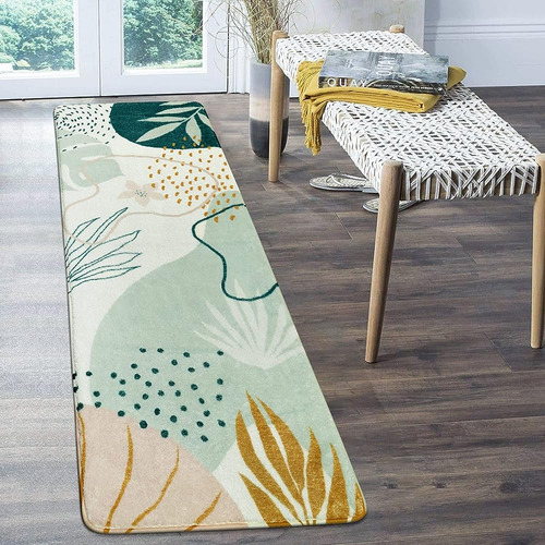 ~? Abstracto Boho Hallway Runner Rugs Modern Botanical Non S