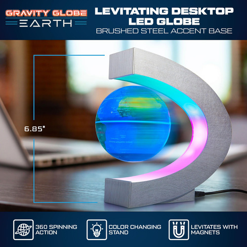 Juego De Bola De Tierra Con Lámpara De Globo Flotante Led