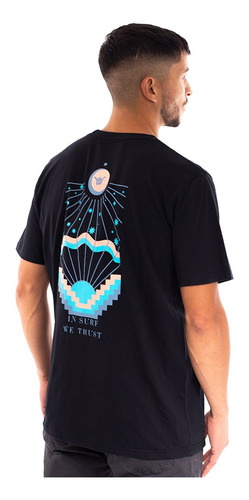 Imagen 5 de 7 de Polera De Hombre Hang Loose In Surf We Trust Negro