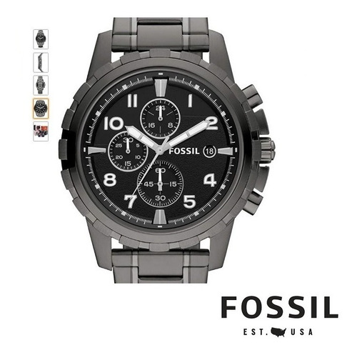 Reloj Hombre Fossil Dean Fs4721 Cronógrafo Acero Inoxidable