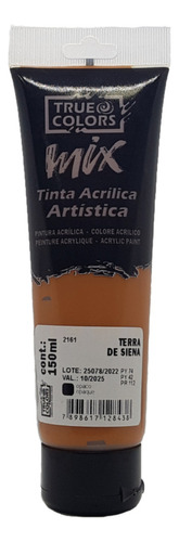 Tinta Acrílica Artistica Mix 150ml True Colors Cor Terra de siena