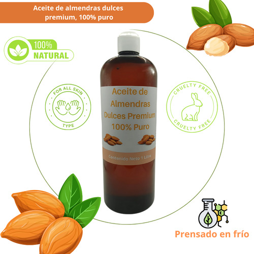 Aceite De Almendras Dulces Puro Calidad Cosmetico 1 Litro