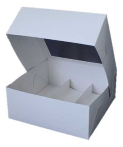 Caja Degustación Torta Division 3 Visor Blanca 22x22x9 X5u
