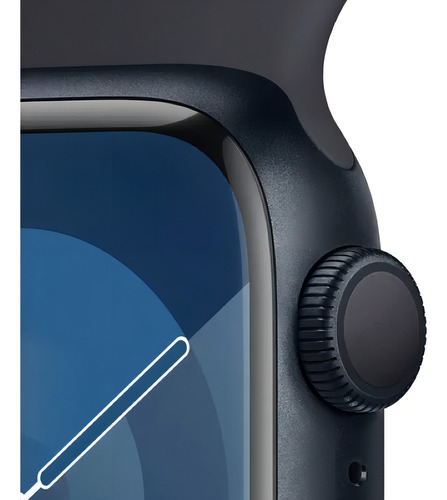 Apple Watch Series 9 GPS • Caixa meia-noite de alumínio – 41 mm • Pulseira esportiva meia-noite – P/M - Excelente (Recondicionado)
