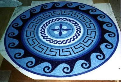 Imagen 2 de 4 de Mosaico Figura Medallón Olas 1.00 Mt Para Alberca O Jacuzzi