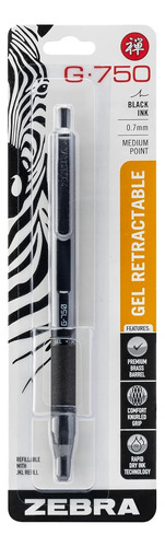 Zebra Pen G-750 Bolígrafo De Gel Retráctil, Barril De Latón 