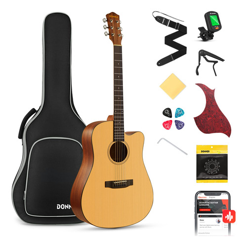 Donner - Kit De Guitarra Acstica Para Principiante, Tamao Co
