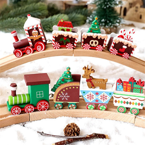 2 Juguetes De Madera Con Forma De Tren Para Niños, Decoració