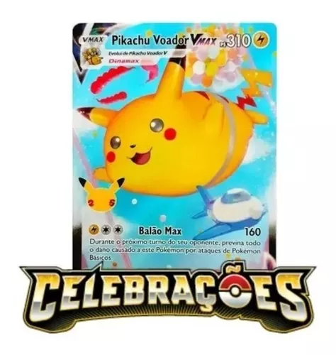 Pikachu Voador V-Max Foil Pokémon Carta Em Português 7/25 em Promoção na  Americanas