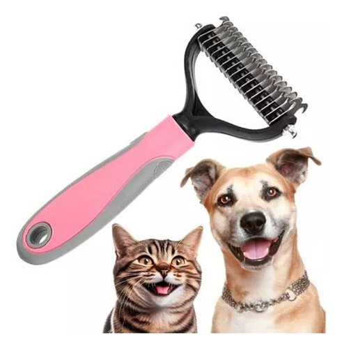 Cepillo Peine Cortador De Nudos De Pelo Para Perros Gatos Color Rosa