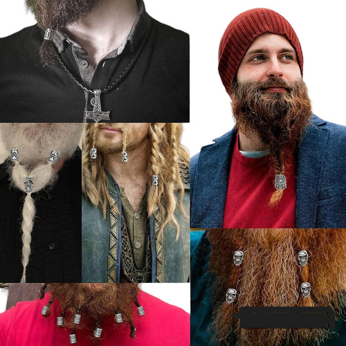 Vintage Celtic Runas Viking Pelo Barba Varios Colores Runes