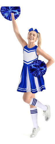 Conjunto De Disfraz De Animadora Para Niñas De 4 Piezas, Dis