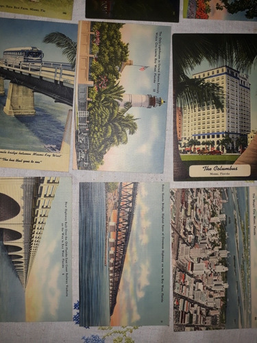 Postales Antiguas Miami Lote 17 Unidades