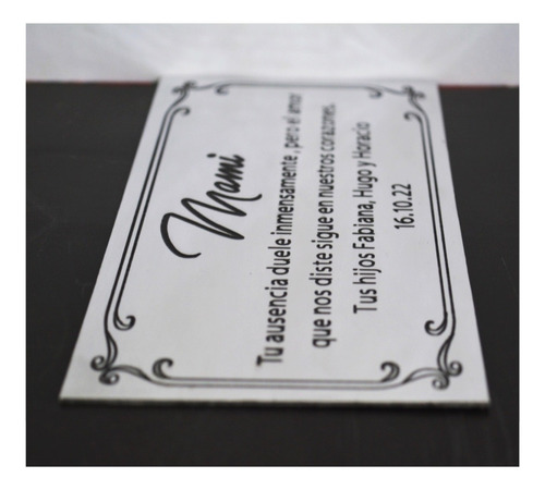 Placa Chapa Funeraria, Cementerio, Nicho, Lapida, 15x8cm