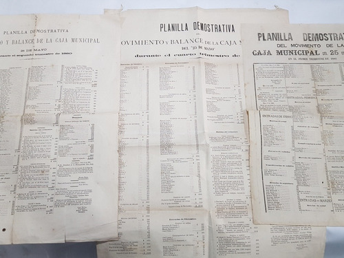 Antiguo Balance Municipal 25 De Mayo 1880 Lote X 3 Mag 58062