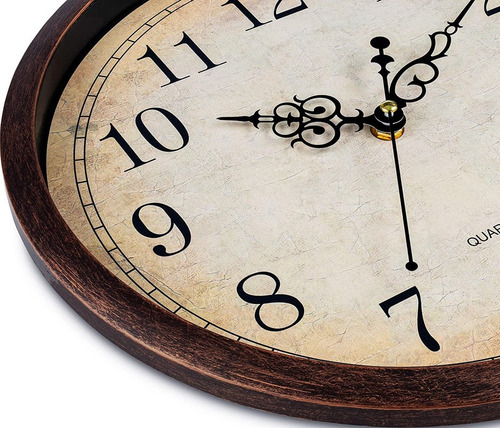 Imagen 8 de 10 de Reloj De Pared Silecioso Números Negros Pilas No Incluídas