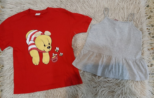 Remera Winnie Pooh 14 Y Musculosa Gris Nucleo Talle 12
