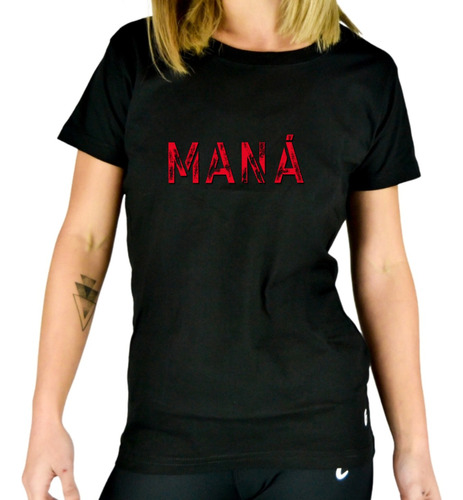 Remera Mujer Negra Personalizada Maná Todos Los Modelos