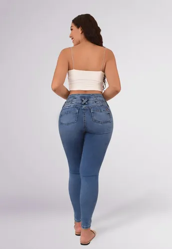 Jeans Dama Pantalones Mujer Ajusta Cintura Levanta Glúteos