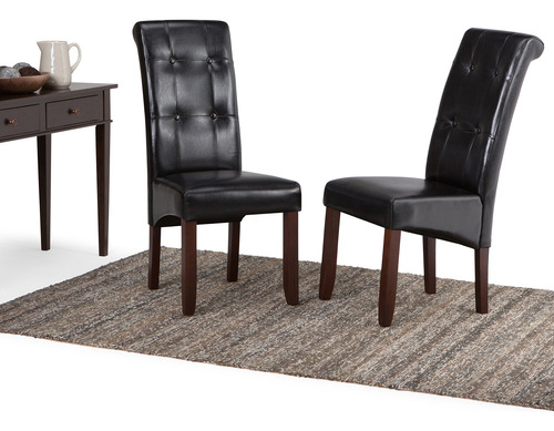 Simplihome Cosmopolitan Parson Juego De 2 Sillas De Comedor Diseño De La Tela Color De La Estructura De La Silla Color Del Asiento