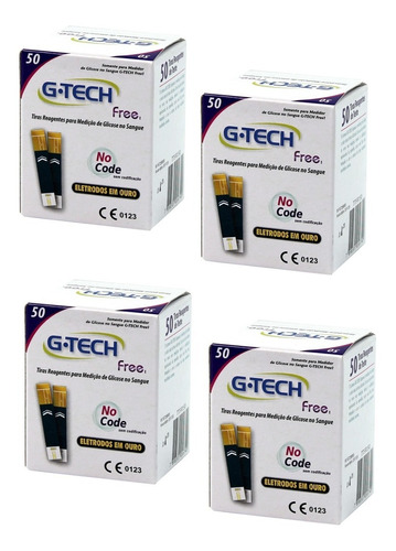 200 Tiras De Teste Glicemia P/ G-tech Free E Free Smart