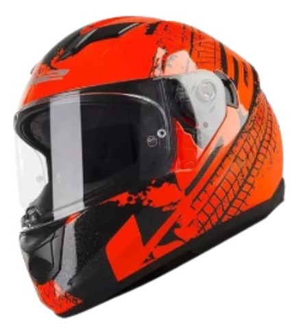 Capacete Fechado Oculos Solar Ls2 Ff320 Lava Fluo Laranja