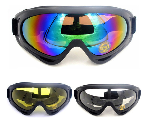 Gafas De Colores Con Lentes De Espejo Uv Para Moto, Snowboar